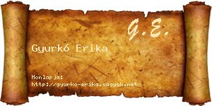 Gyurkó Erika névjegykártya